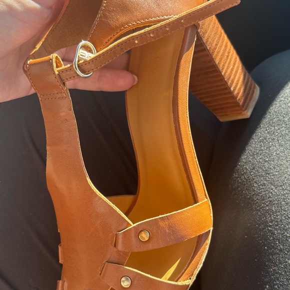 Brown Leather Sezane Heel Sandals - Like New - Size 8 - Picture 10 of 14